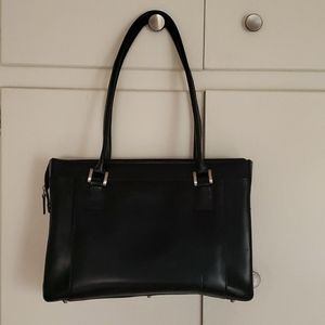 Samsonite black leather business laptop organizer carry on tote hand bag NEW